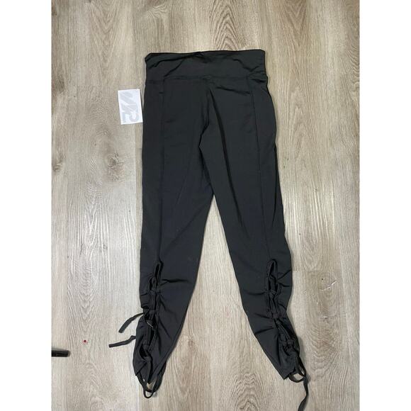 Black Athletic Jogger Pants Drawstring Ankle‎ Waistband Stretch S NEW - Picture 7 of 8